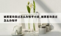 被黑客攻击过怎么办知乎小说_被黑客攻击过怎么办知乎