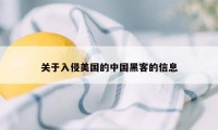 关于入侵美国的中国黑客的信息