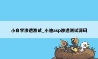 小白学渗透测试_小迪asp渗透测试源码