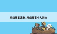 网络黑客案例_网络黑客个人简介