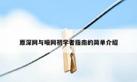 原深网与暗网初学者指南的简单介绍