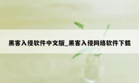 黑客入侵软件中文版_黑客入侵网络软件下载