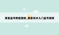 黑客盗号教程视频_黑客技术入门盗号视频