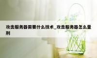 攻击服务器需要什么技术_攻击服务器怎么量刑