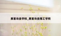 黑客攻击学校_黑客攻击理工学院