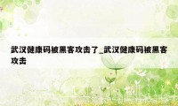 武汉健康码被黑客攻击了_武汉健康码被黑客攻击