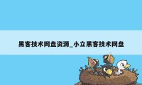 黑客技术网盘资源_小立黑客技术网盘