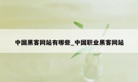 中国黑客网站有哪些_中国职业黑客网站