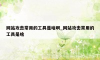网站攻击常用的工具是啥啊_网站攻击常用的工具是啥