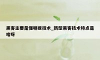 黑客主要是懂哪些技术_新型黑客技术特点是啥呀