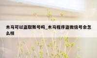 木马可以盗取账号吗_木马程序盗微信号会怎么样