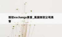 微软exchange黑客_美国微软公司黑客