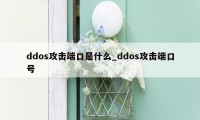 ddos攻击端口是什么_ddos攻击端口号