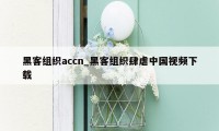 黑客组织accn_黑客组织肆虐中国视频下载