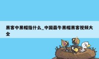 黑客中黑帽指什么_中国最牛黑帽黑客视频大全