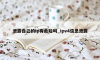 泄露自己的ip有危险吗_ipv4信息泄露