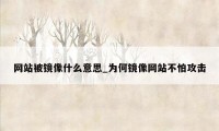 网站被镜像什么意思_为何镜像网站不怕攻击