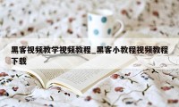 黑客视频教学视频教程_黑客小教程视频教程下载