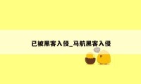 已被黑客入侵_马航黑客入侵