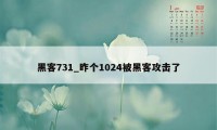 黑客731_昨个1024被黑客攻击了