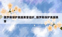 俄罗斯保护美国黑客组织_俄罗斯保护美国黑客