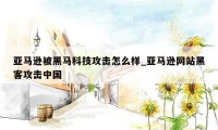 亚马逊被黑马科技攻击怎么样_亚马逊网站黑客攻击中国