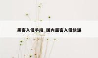黑客入侵手段_国内黑客入侵快递