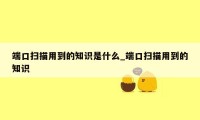 端口扫描用到的知识是什么_端口扫描用到的知识