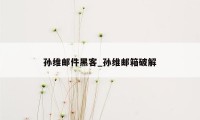 孙维邮件黑客_孙维邮箱破解