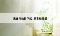 黑客件软件下载_黑客软件赞