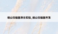 端口扫描器演示实验_端口扫描器开发