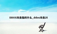 DDOS攻击指的什么_ddos攻击2t
