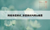 网络渗透测试_渗透测试内网ip暴露