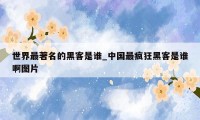 世界最著名的黑客是谁_中国最疯狂黑客是谁啊图片