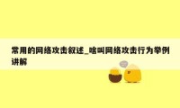 常用的网络攻击叙述_啥叫网络攻击行为举例讲解