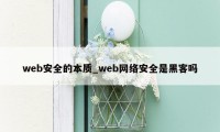 web安全的本质_web网络安全是黑客吗