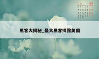 黑客大揭秘_最大黑客揭露美国