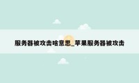 服务器被攻击啥意思_苹果服务器被攻击