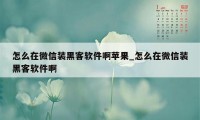 怎么在微信装黑客软件啊苹果_怎么在微信装黑客软件啊