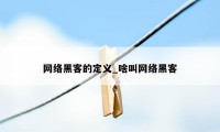 网络黑客的定义_啥叫网络黑客