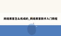 网络黑客怎么炼成的_网络黑客新手入门教程