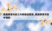 美国黑客攻击三大网络运营商_美国黑客攻击中情局