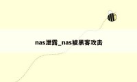 nas泄露_nas被黑客攻击