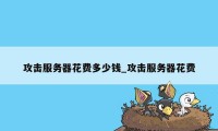 攻击服务器花费多少钱_攻击服务器花费