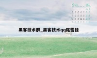 黑客技术群_黑客技术qq尾雷挂