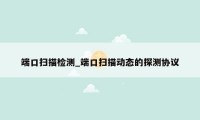 端口扫描检测_端口扫描动态的探测协议