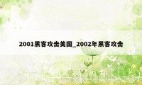 2001黑客攻击美国_2002年黑客攻击