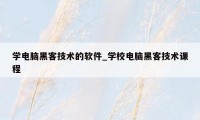 学电脑黑客技术的软件_学校电脑黑客技术课程