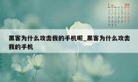 黑客为什么攻击我的手机呢_黑客为什么攻击我的手机