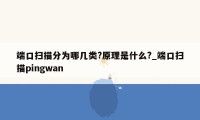 端口扫描分为哪几类?原理是什么?_端口扫描pingwan